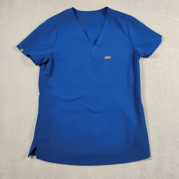 Figs Scrub Top Womens XS Blue Catarina One Pocket Extra Small V-neck - Picture 1 of 5